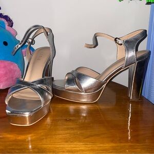 Silver Lala Ikai Platform Heels